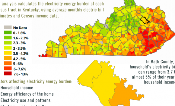 energy burden map of Bath county and Kentucky